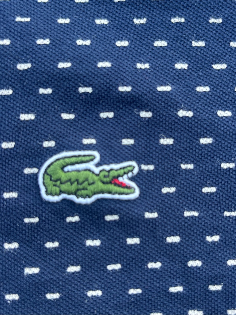 Lacoste Men’s Slim Fit Polo Shirt Navy White Micro Dot Crocodile Logo Size 4 Med - Picture 3 of 4